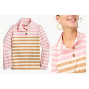 J. CREW Factory Stripe Button Front Pullover